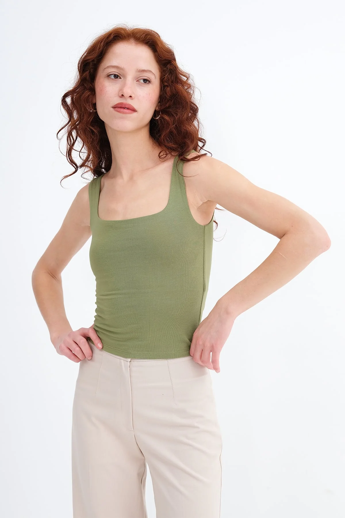 Wide-Strap Square Neck Tank Top - Image 13