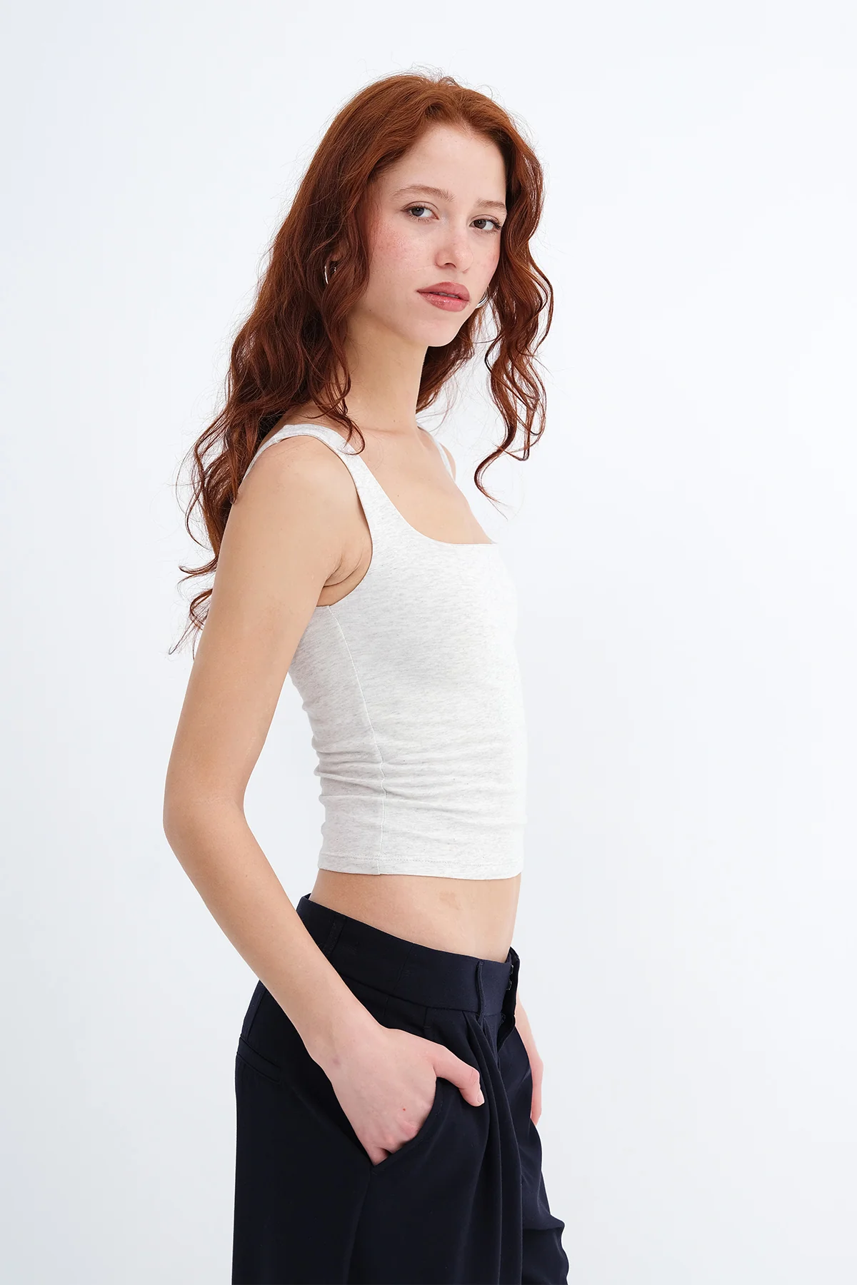 Wide-Strap Square Neck Tank Top - Image 19