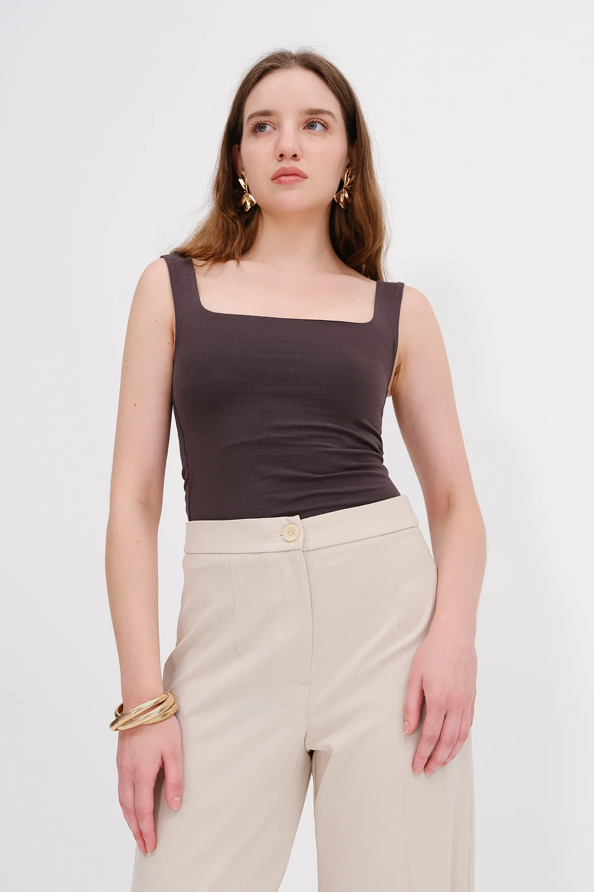 Wide-Strap Square Neck Tank Top - Image 20