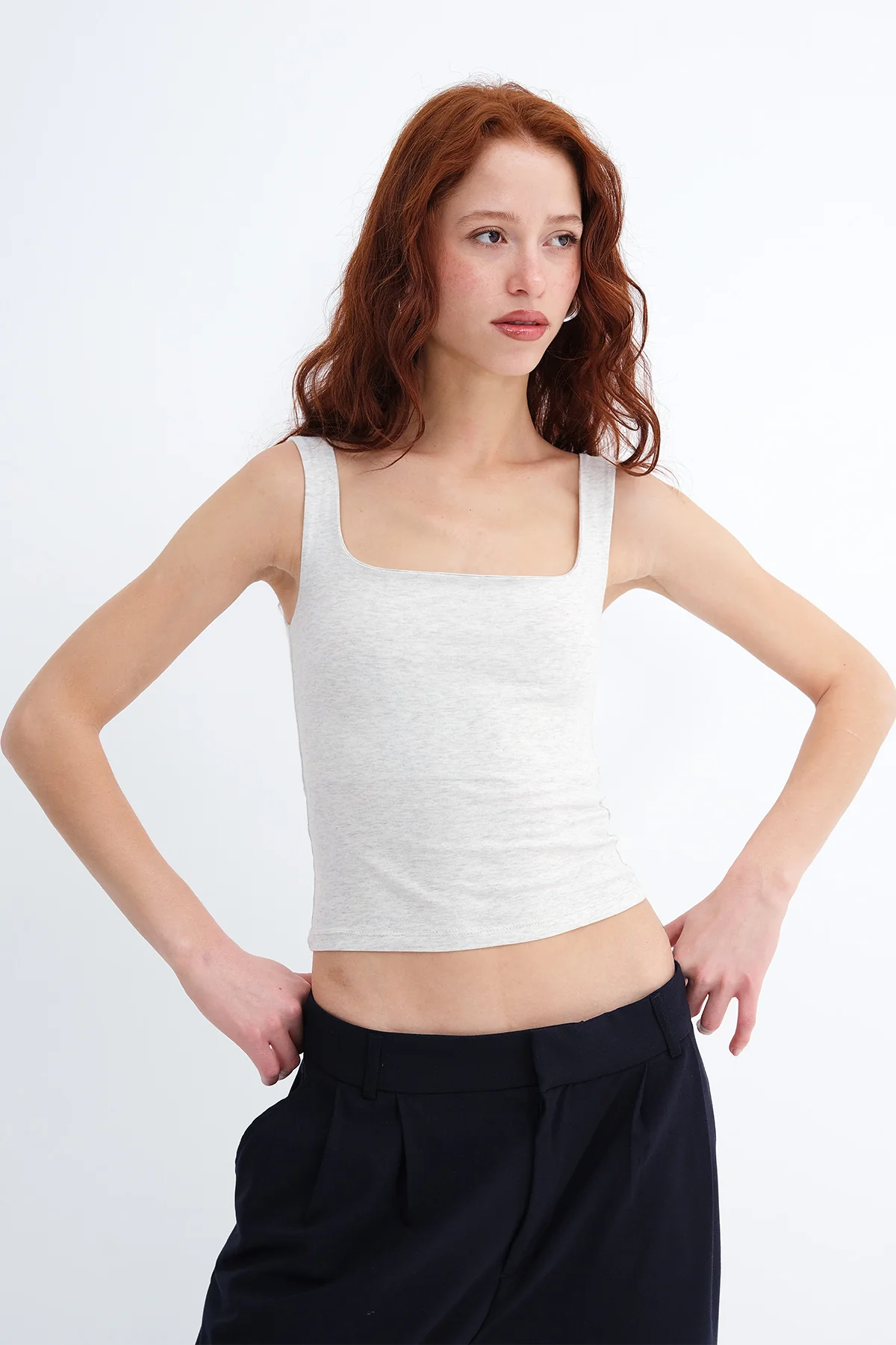 Wide-Strap Square Neck Tank Top - Image 21