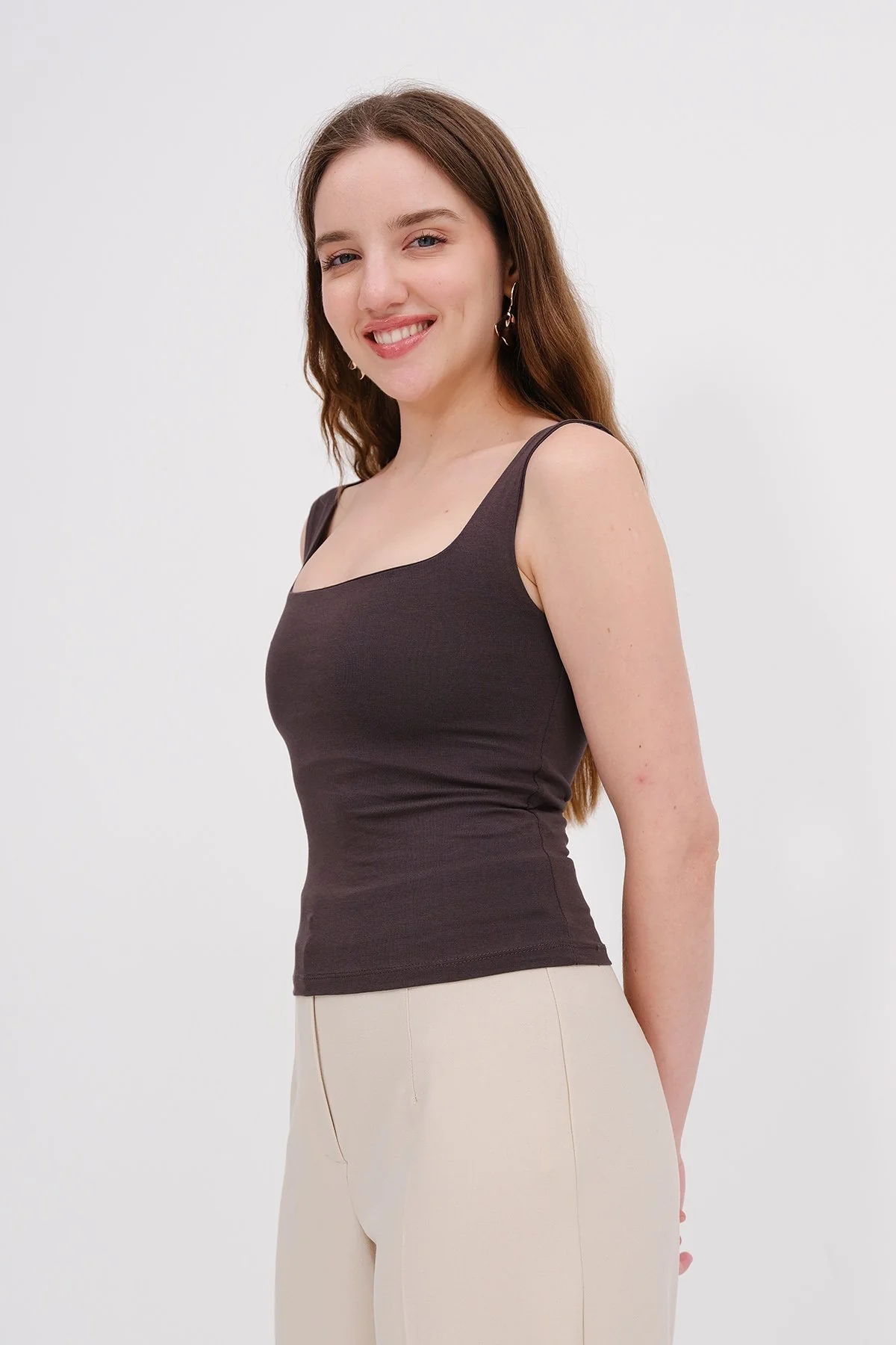 Wide-Strap Square Neck Tank Top - Image 22