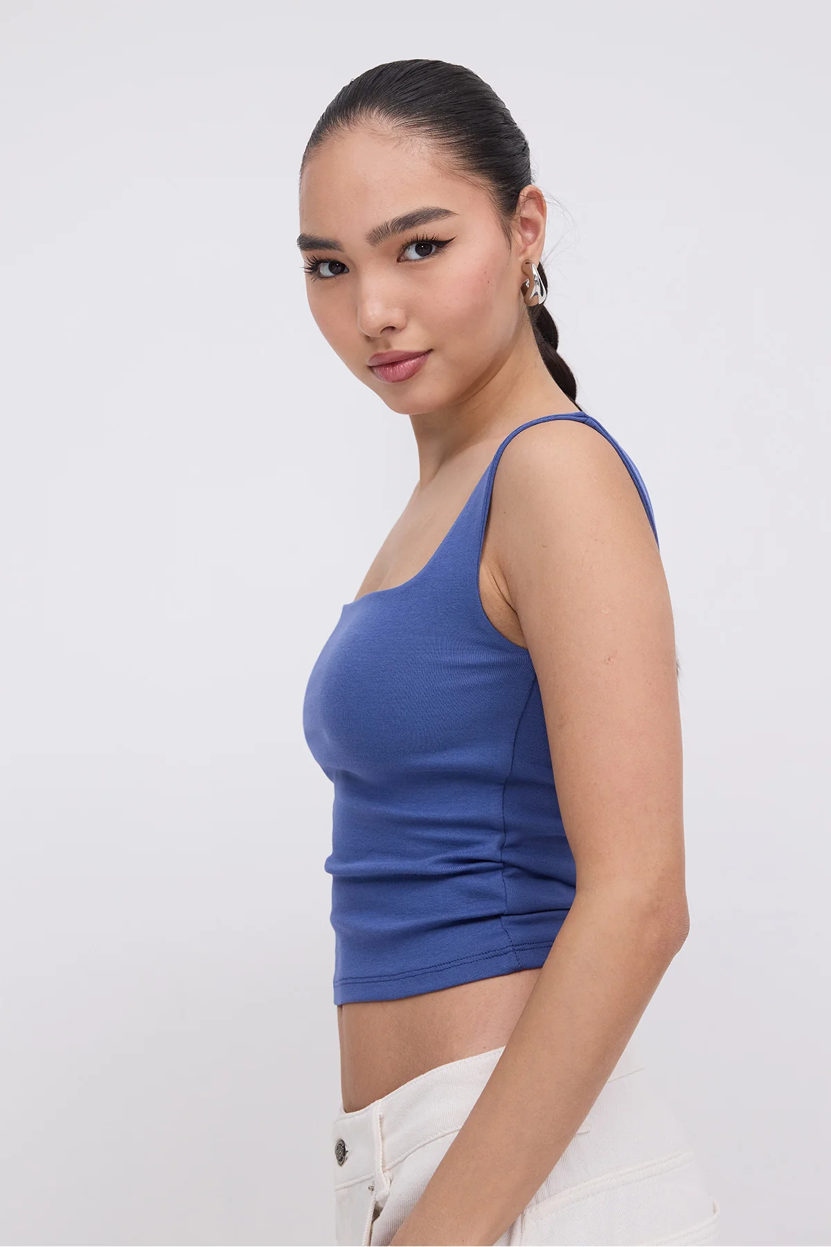Wide-Strap Square Neck Tank Top - Image 32