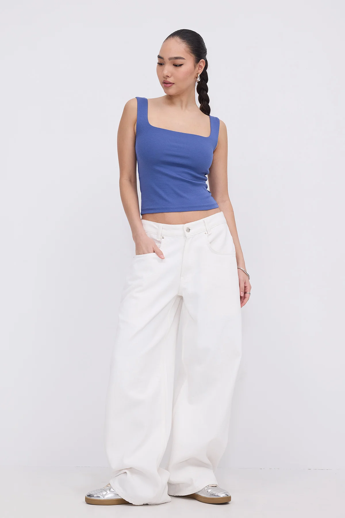 Wide-Strap Square Neck Tank Top - Image 36