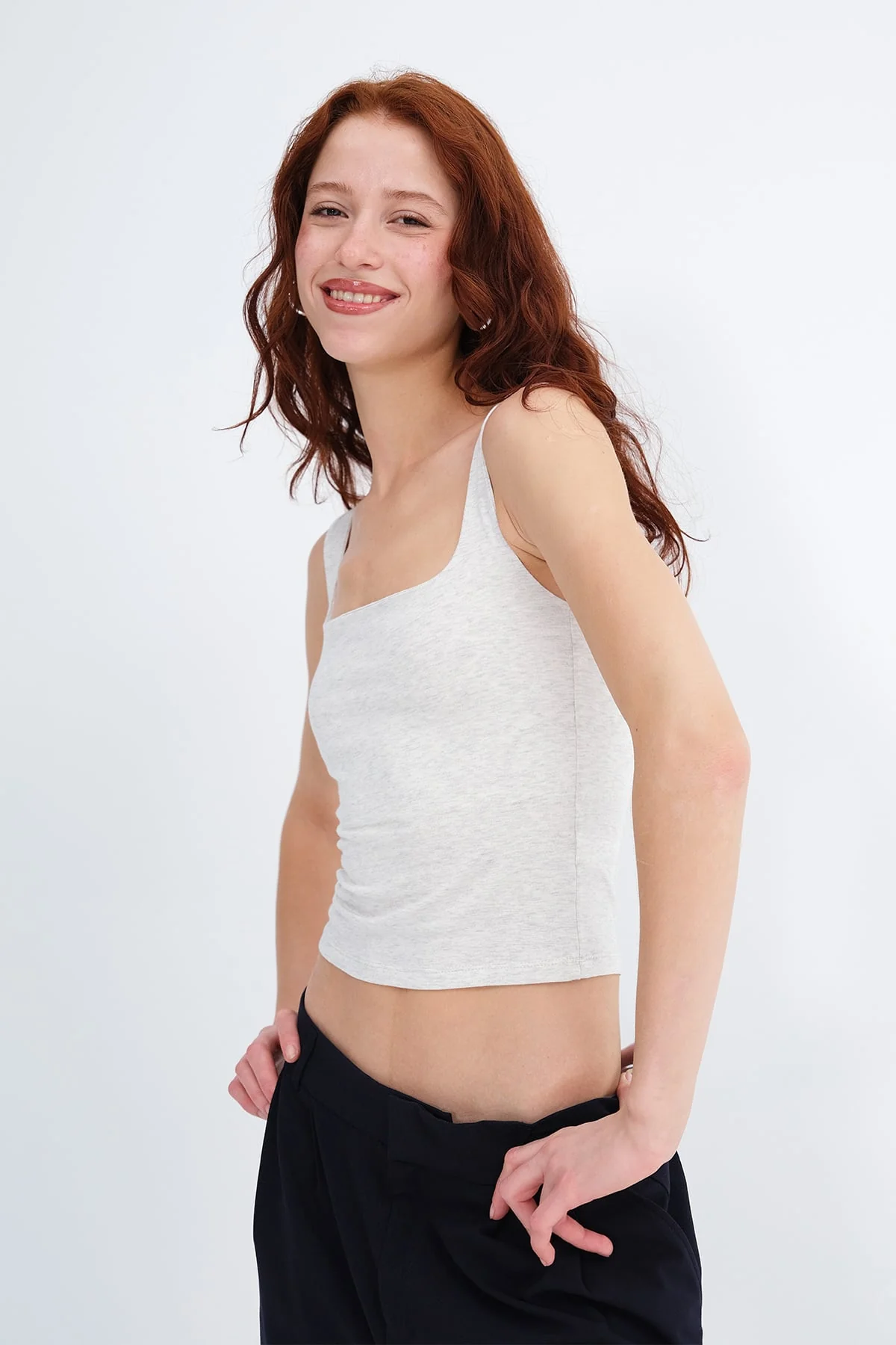 Wide-Strap Square Neck Tank Top - Image 4
