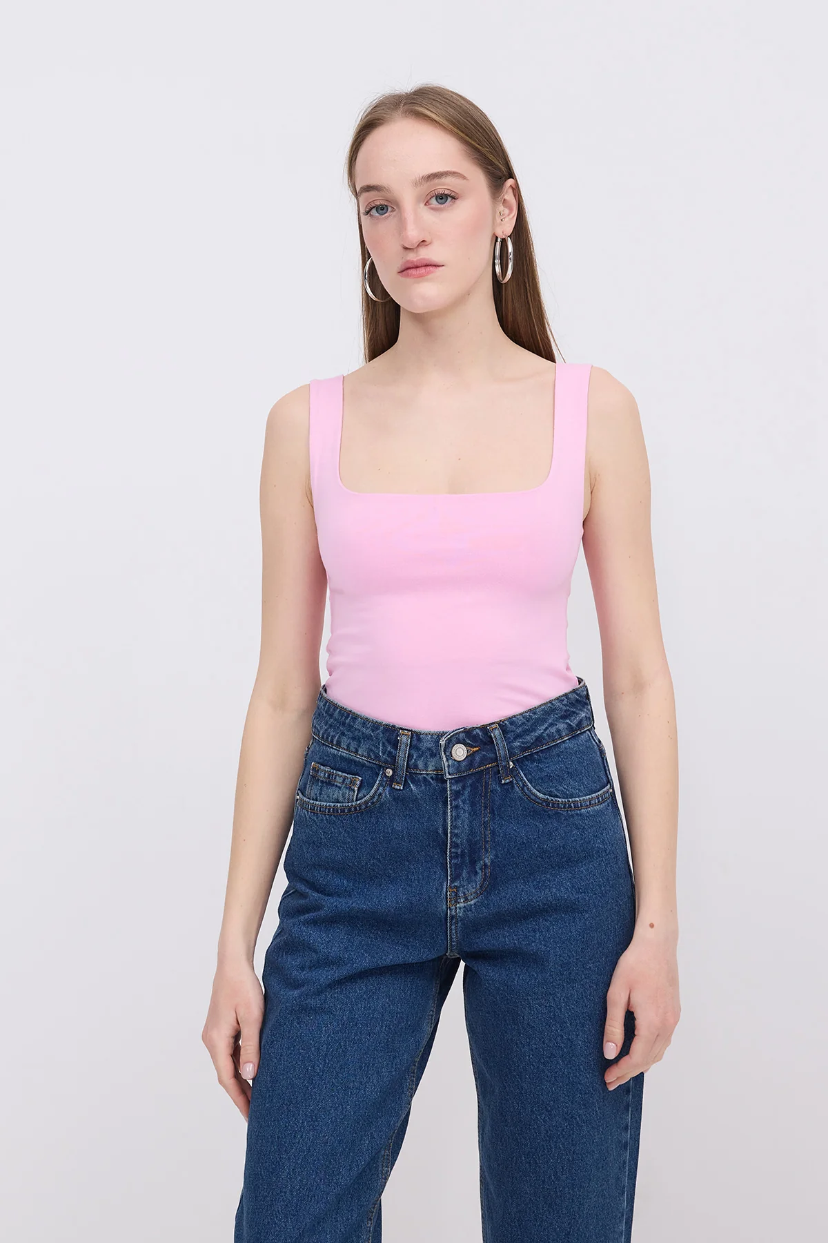 Wide-Strap Square Neck Tank Top - Image 40
