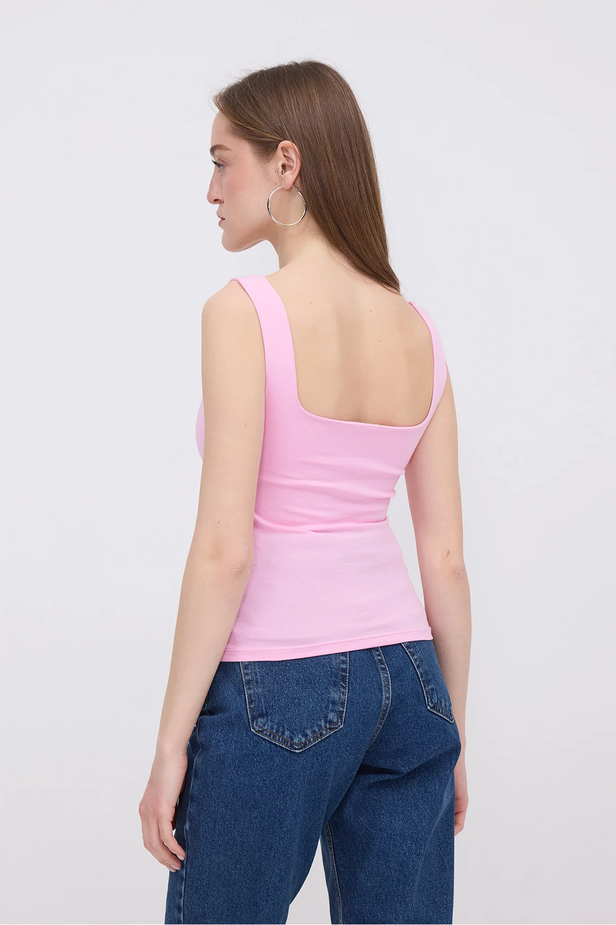 Wide-Strap Square Neck Tank Top - Image 41