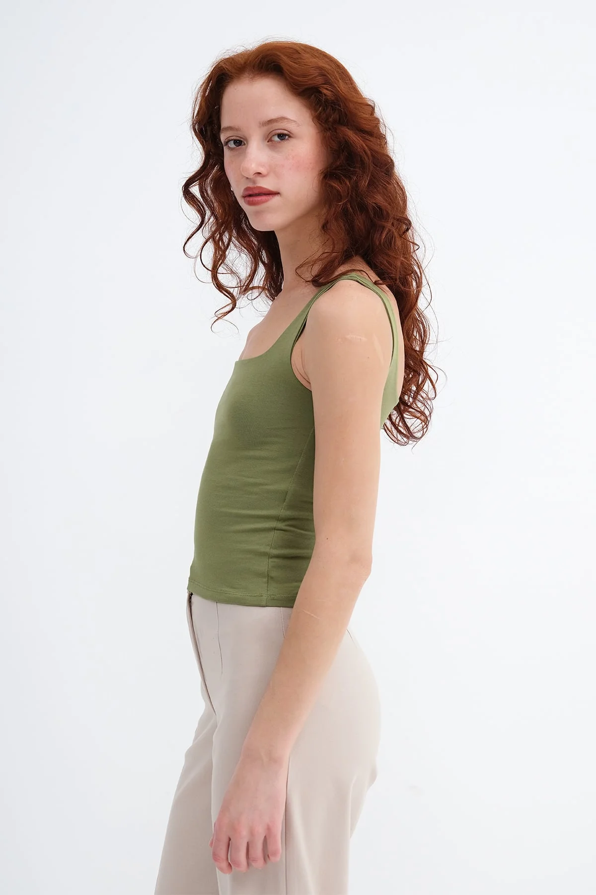 Wide-Strap Square Neck Tank Top - Image 6