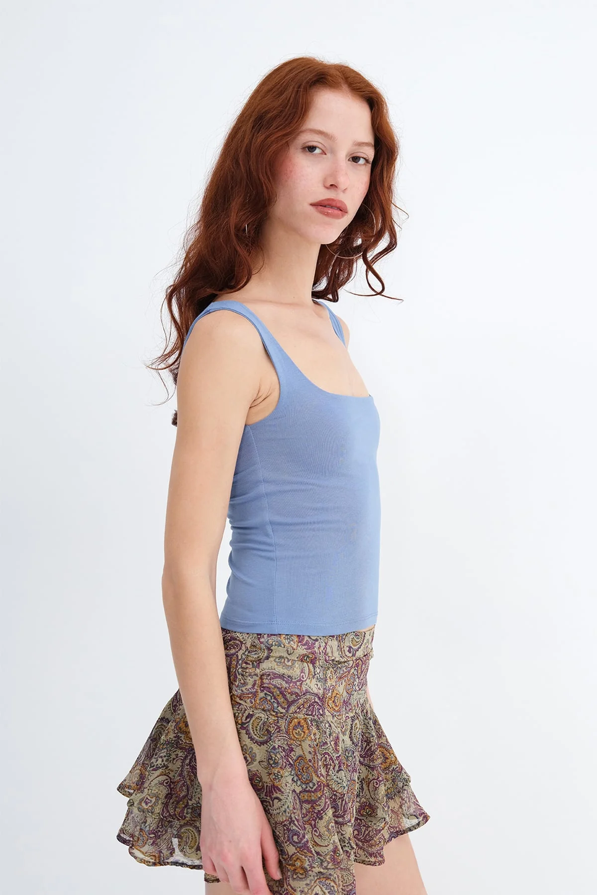 Wide-Strap Square Neck Tank Top - Image 7