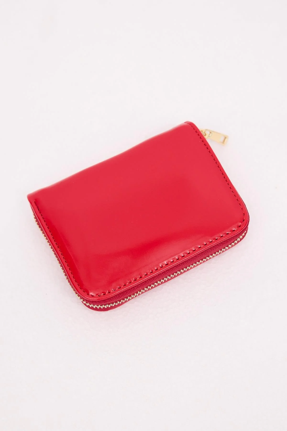 Zip-Up Patent Leather Wallet - Image 3
